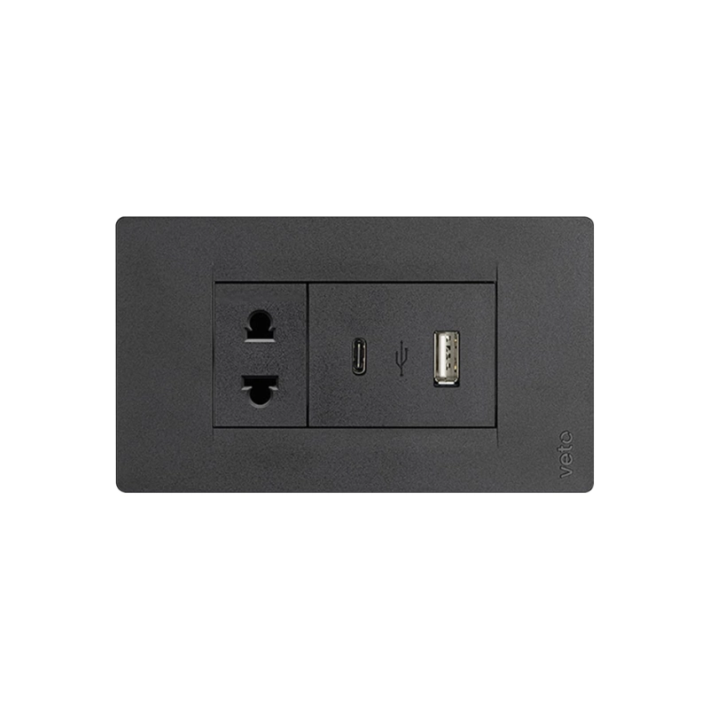 Enchufes modernos con puertos USB integrados para carga de dispositivos electrónicos